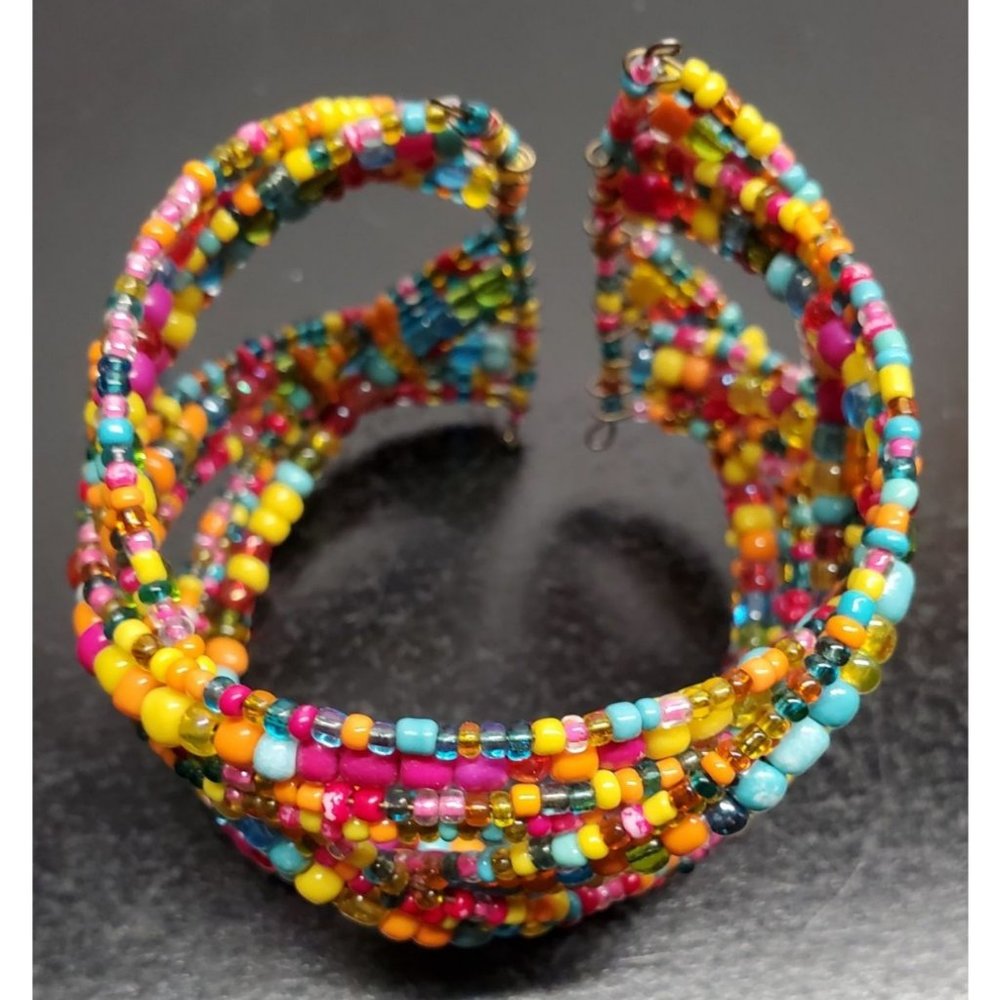 Multi-Color Beaded Bracelet - Snap style - No Clasp‎